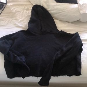 Black cropped hoodie